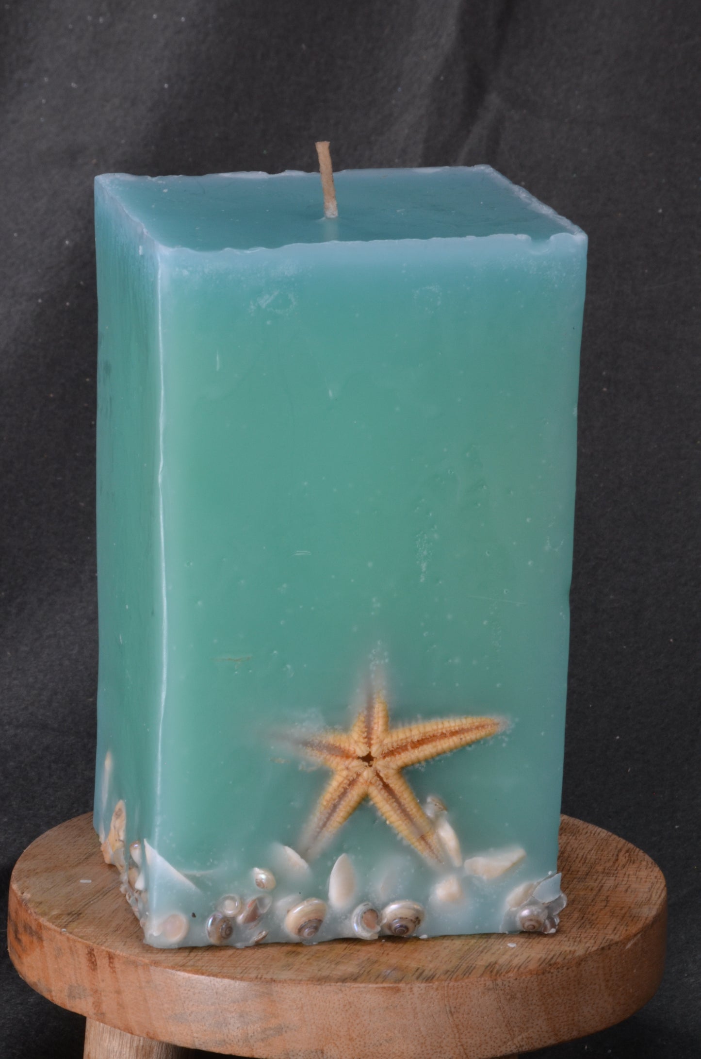 Seekaars, Rechteck in sanftem Blau - Candles by Milanne - Designkerze