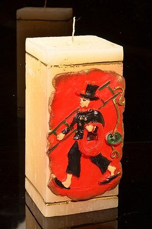 Schoorsteenveher Kaars Rechthoek, hoogte: 15 cm -  Gemaakt door Candles by MilaNNE