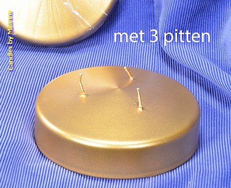 DISCUS-Kerze mit 3 Dochten, GOLD METALLIC