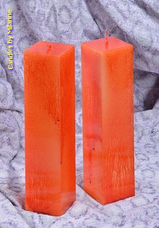 Quadrantenkerze, ORANGE Explosion, Höhe 22 cm - 2 STK